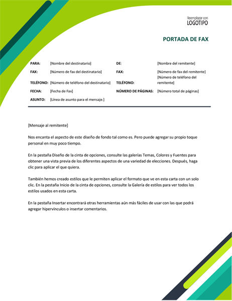 Portada de fax con cápsulas modernas Portada de fax con cápsulas modernas