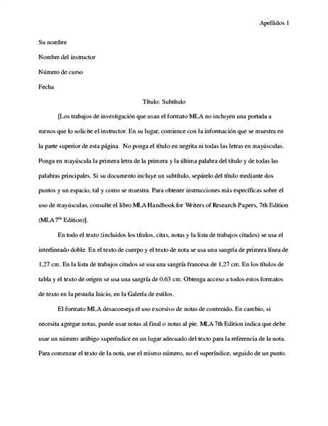 Documento de estilo MLA Documento de estilo MLA