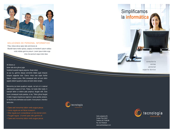 Folleto de empresa tecnológica (triple pliegue). Folleto de empresa tecnológica (triple pliegue).