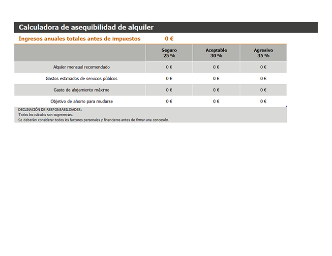 Calculadora de asequibilidad de alquiler Calculadora de asequibilidad de alquiler