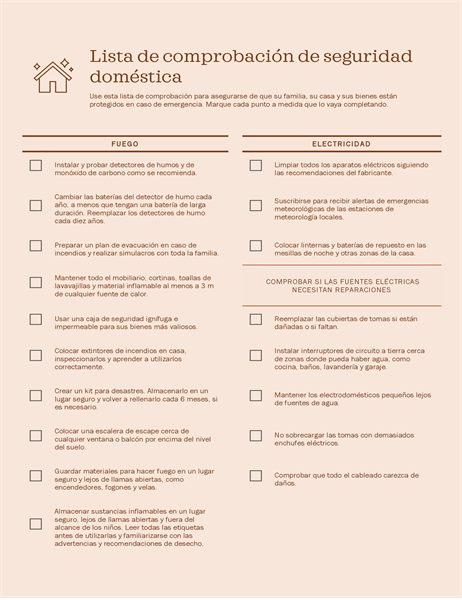 Lista de comprobación de seguridad familiar Lista de comprobación de seguridad familiar