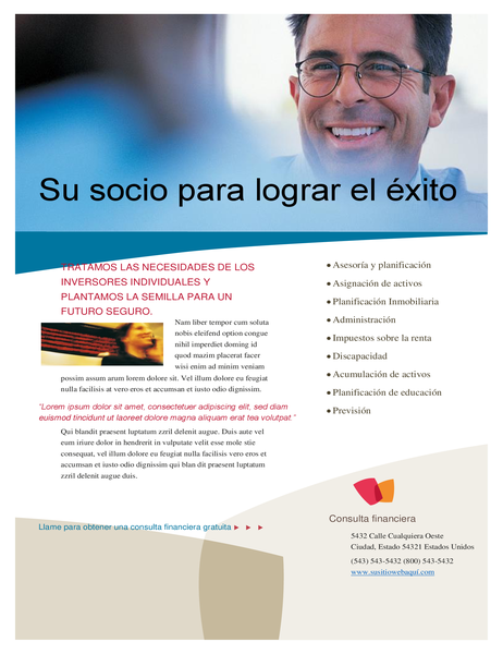 Folleto para empresas financieras Folleto para empresas financieras