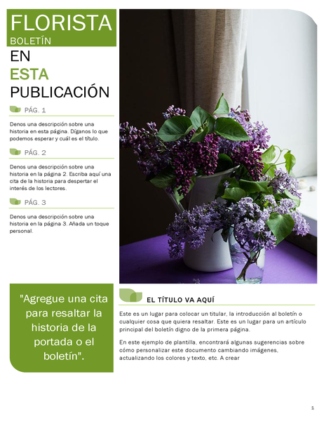 Boletín de florista Boletín de florista