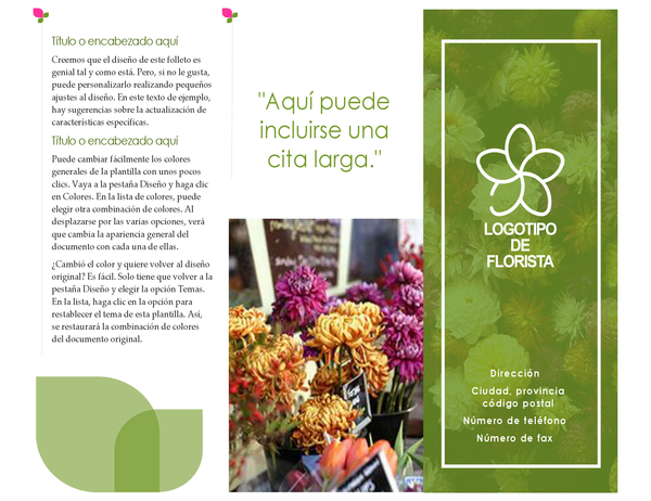 Folleto de floristería Folleto de floristería