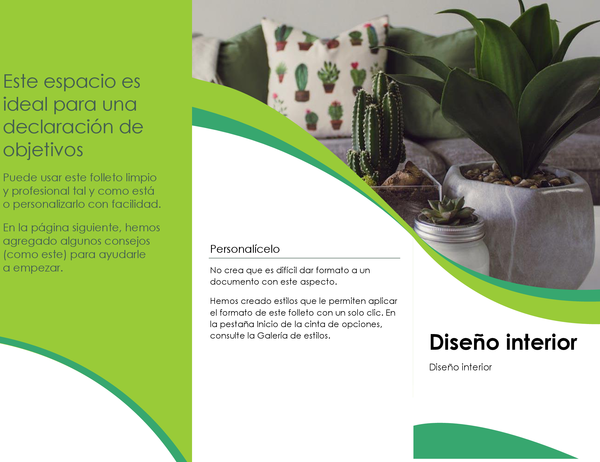 Folleto de diseño interior Folleto de diseño interior
