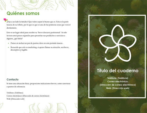 Folleto floral verde Folleto floral verde