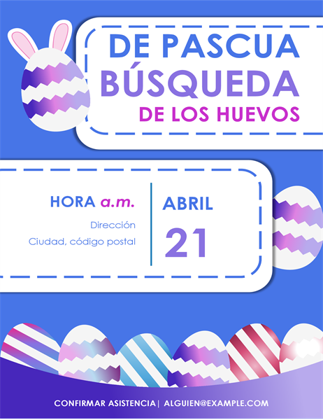 Folleto azul de búsqueda de huevos de Pascua Folleto azul de búsqueda de huevos de Pascua