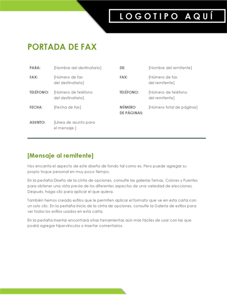 Portada De Fax Tema Profesional 5022