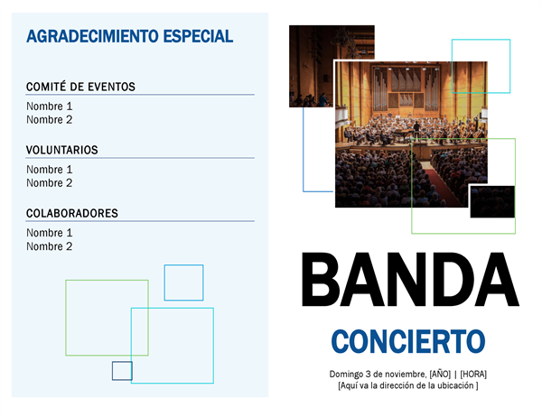 Programa de conciertos de bandas Programa de conciertos de bandas