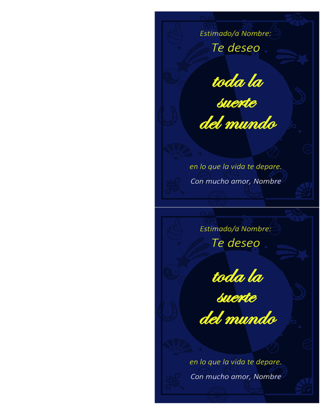 Tarjeta para desear suerte Tarjeta para desear suerte
