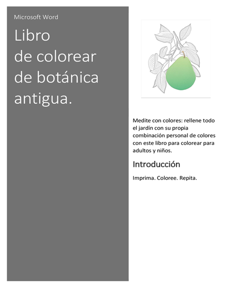Libro de colorear de botánica antigua. Libro de colorear de botánica antigua.