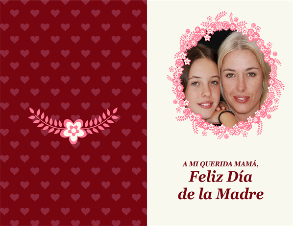 Tarjeta del Día de la Madre con borde de flores Tarjeta del Día de la Madre con borde de flores