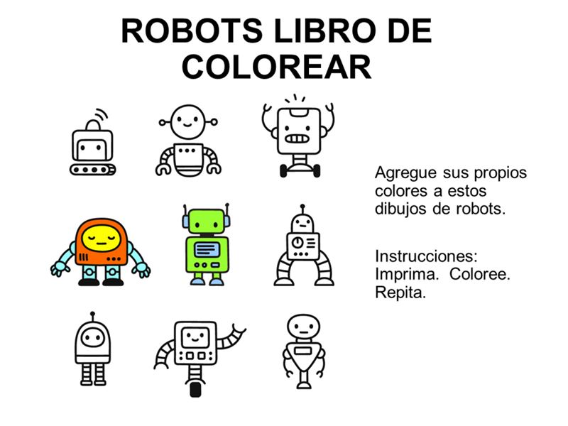 Libro para colorear robots Libro para colorear robots