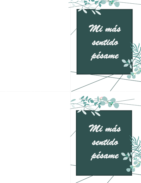 Tarjeta de pésame verde Tarjeta de pésame verde