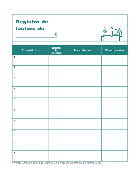 Registro de lectura Registro de lectura