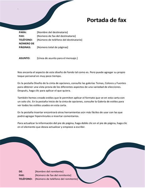 Page de garde de télécopie Formes organiques Page de garde de télécopie Formes organiques