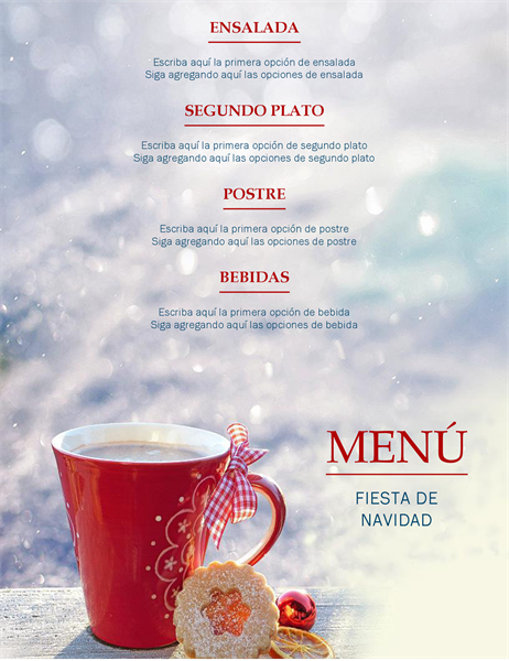 Menú para fiesta de Navidad Menú para fiesta de Navidad