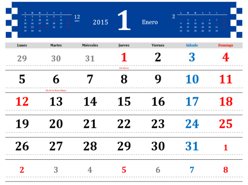 Calendario 2015 con días festivos (Lun - Dom) Calendario 2015 con días festivos (Lun - Dom)