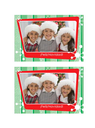 Tarjeta de navidad con foto (rayas verdes, marco rojo para fotos) Tarjeta de navidad con foto (rayas verdes, marco rojo para fotos)