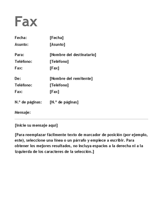 Página de portada de fax - Office Templates