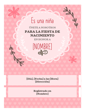 Invitación para fiesta de nacimiento - niña Invitación para fiesta de nacimiento - niña