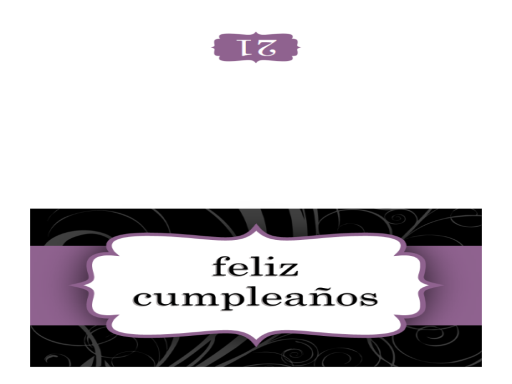 Tarjeta de felicitación (diseño con cinta púrpura, plegada) Tarjeta de felicitación (diseño con cinta púrpura, plegada)
