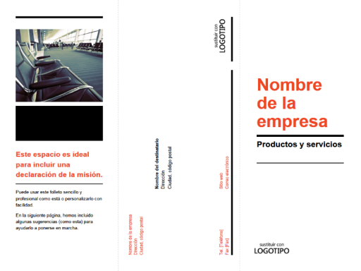 Folleto de negocios tríptico (diseño en negro y rojo) Folleto de negocios tríptico (diseño en negro y rojo)