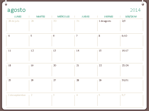 Calendario académico 2014-2015 (agosto-julio) Calendario académico 2014-2015 (agosto-julio)