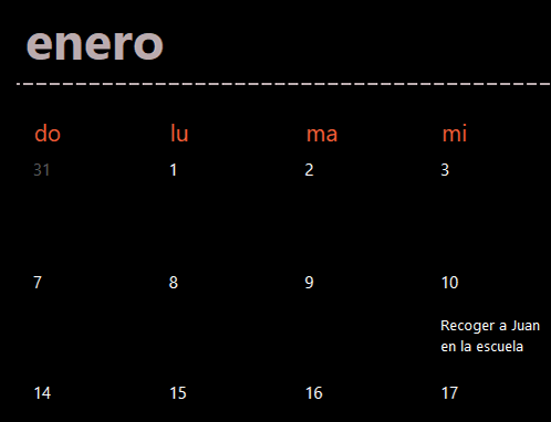 Pestañas de calendario permanente (negro) Pestañas de calendario permanente (negro)