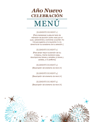 Menú de fiesta Menú de fiesta