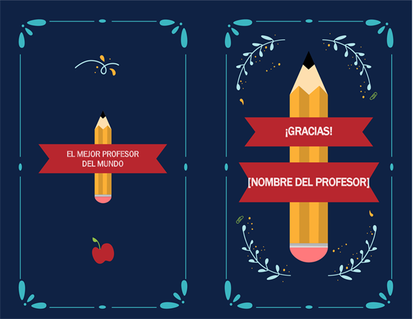 Tarjeta de agradecimiento para profesores Tarjeta de agradecimiento para profesores