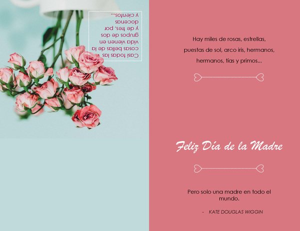 Tarjeta del Día de la Madre (con amapola, que se dobla en cuatro partes) Tarjeta del Día de la Madre (con amapola, que se dobla en cuatro partes)