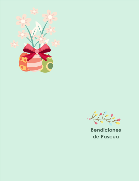 Tarjeta de Pascua (con flores, plegada en cuatro) Tarjeta de Pascua (con flores, plegada en cuatro)