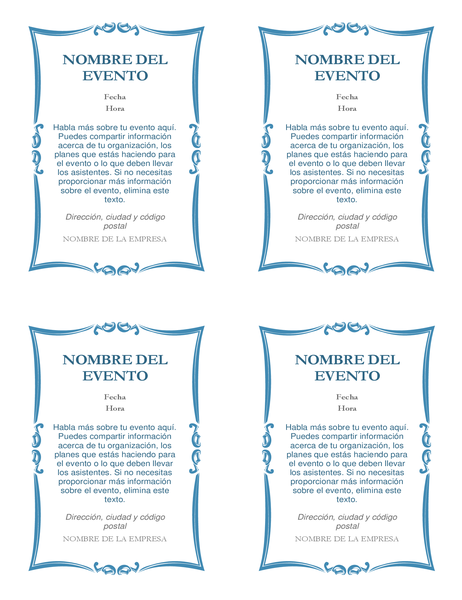 Invitaciones a eventos (4 por página) Invitaciones a eventos (4 por página)