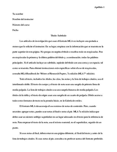 Artículo estilo MLA Artículo estilo MLA