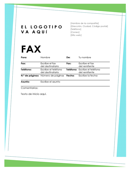 Portada de fax geométrica Portada de fax geométrica
