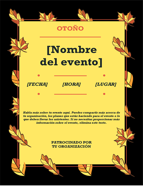 Prospecto de evento con hojas de otoño Prospecto de evento con hojas de otoño