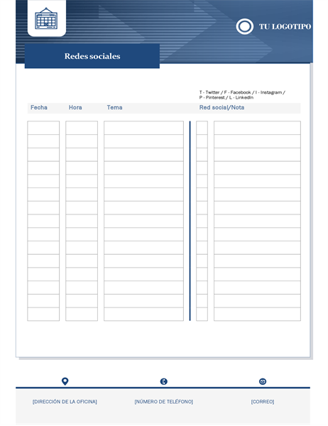 Calendario de contenido para pequeña empresa Calendario de contenido para pequeña empresa