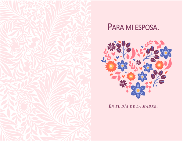 Tarjeta del Día de la madre con diseño de corazón y flores Tarjeta del Día de la madre con diseño de corazón y flores