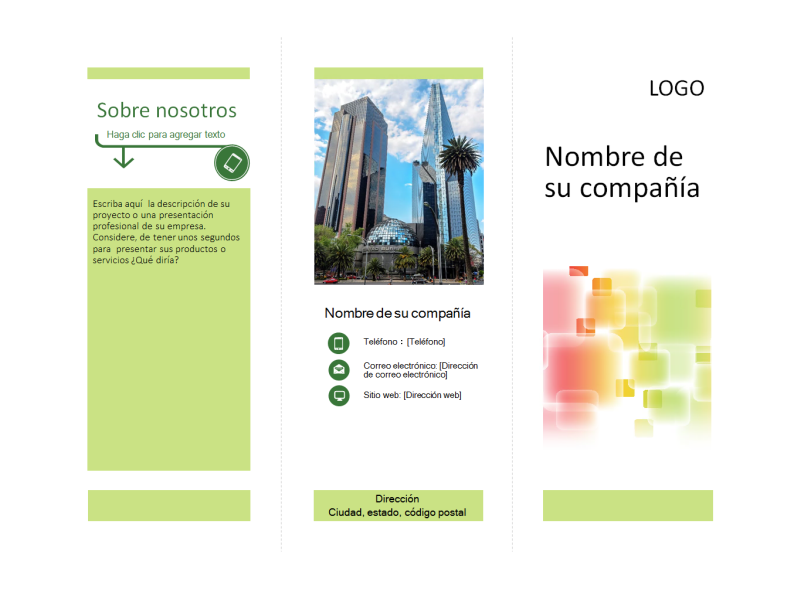 Tríptico empresarial (diseño en tonos suaves) Tríptico empresarial (diseño en tonos suaves)