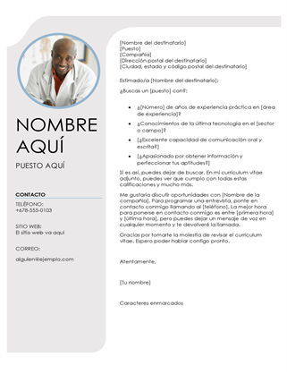 Carta de presentación gris azulado Carta de presentación gris azulado