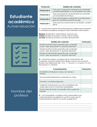 Autoevaluación académica del estudiante Autoevaluación académica del estudiante
