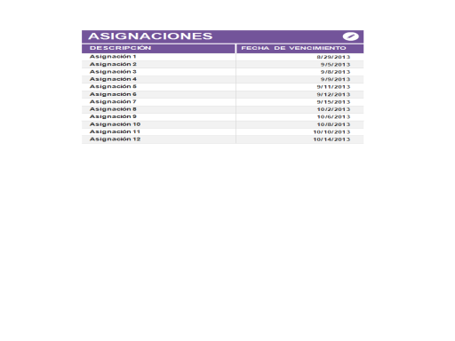 Organizador de asignaciones del estudiante