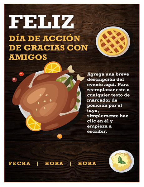 Folleto para el Día de Acción de Gracias con amigos Folleto para el Día de Acción de Gracias con amigos