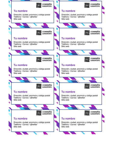 Tarjetas de presentación con gráficos púrpura Tarjetas de presentación con gráficos púrpura