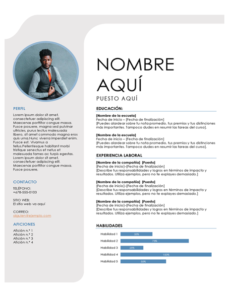 Currículum gris y azul Currículum gris y azul