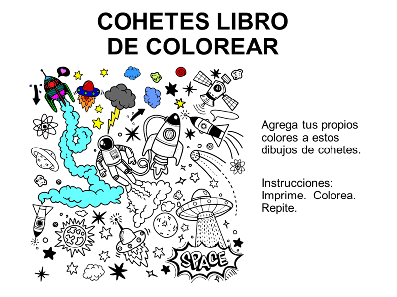 Libro de cohetes para colorear Libro de cohetes para colorear