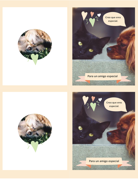 Tarjeta de gatitos y perritos Tarjeta de gatitos y perritos
