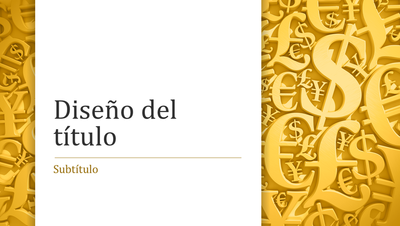 Presentación de símbolos de monedas (panorámica)