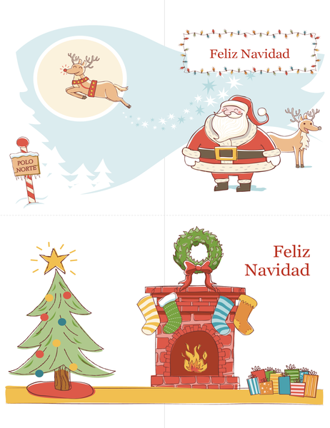 Tarjetas de Navidad (diseño Espíritu navideño, 2 por página) Tarjetas de Navidad (diseño Espíritu navideño, 2 por página)
